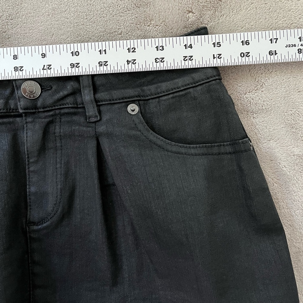SER.O.YA RILEY WAX COATED BLACK DENIM MINI SKIRT 26 NEW Edgy Grunge Bikercore - Picture 13 of 14